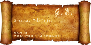 Gruics Móric névjegykártya